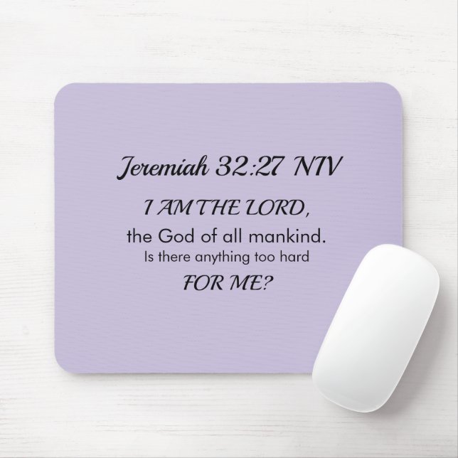 Mousepad Soft Purple Inspirational Bible Verse Power of God (Com mouse)