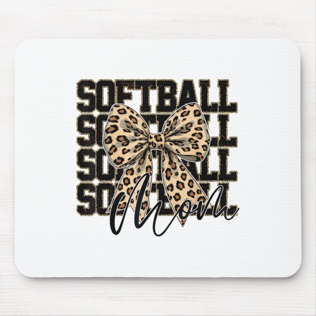 Mousepad Softba de Arco de coquete Softball Dia da Mãe Soft (Frente)