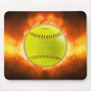 Mousepad Softball em chamas do SlipperyJoe flames fireball