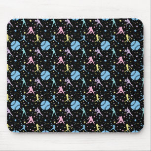 Mousepad Softbol Feminino - Jogadoras com Estrelas