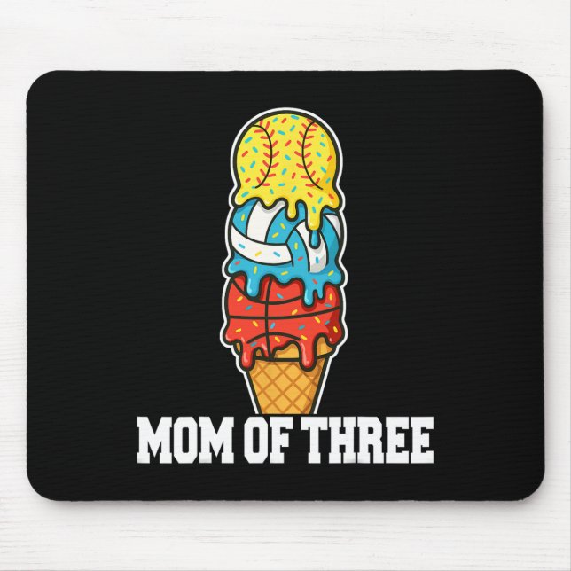 Mousepad Softbol Volei Basquete Mãe Sorvete Verão (Frente)