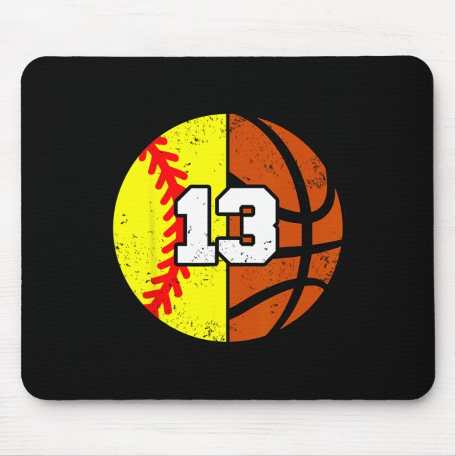 Mousepad Softll Sketll Number 13 Jersey Funny 13th Birthday (Frente)