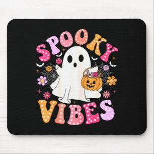 Mousepad Soky Vibes Fantasma Retro Groovy Halloween Mulhere