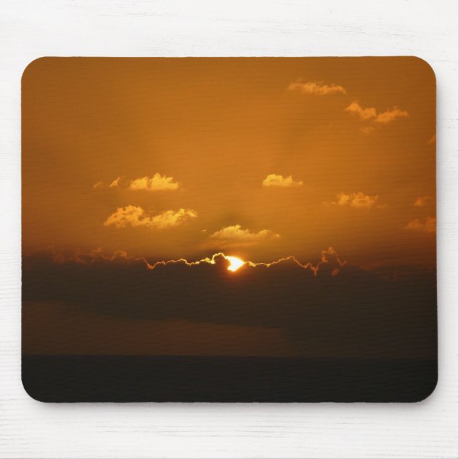 Mousepad Sol Atrás das Nuvens Foto Laranja Sunset (Frente)