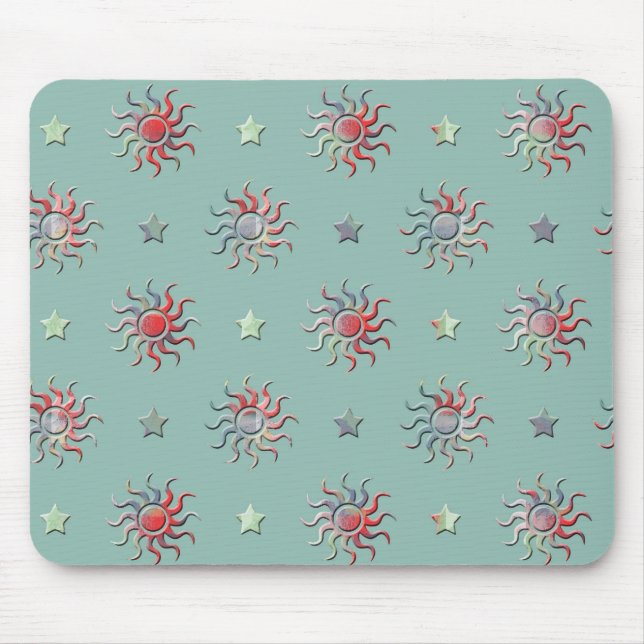 Mousepad Sol colorido e estrelas design (Frente)