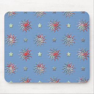 Mousepad Sol colorido e estrelas design