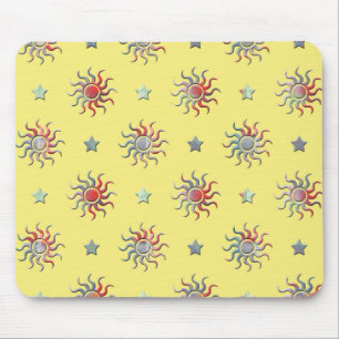 Mousepad Sol colorido e estrelas design