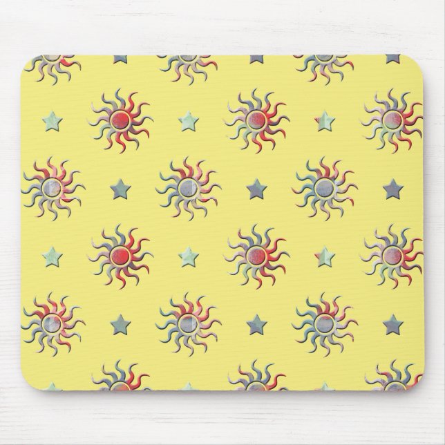 Mousepad Sol colorido e estrelas design (Frente)