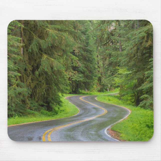 Mousepad Sol Duc River Road através da floresta (Frente)