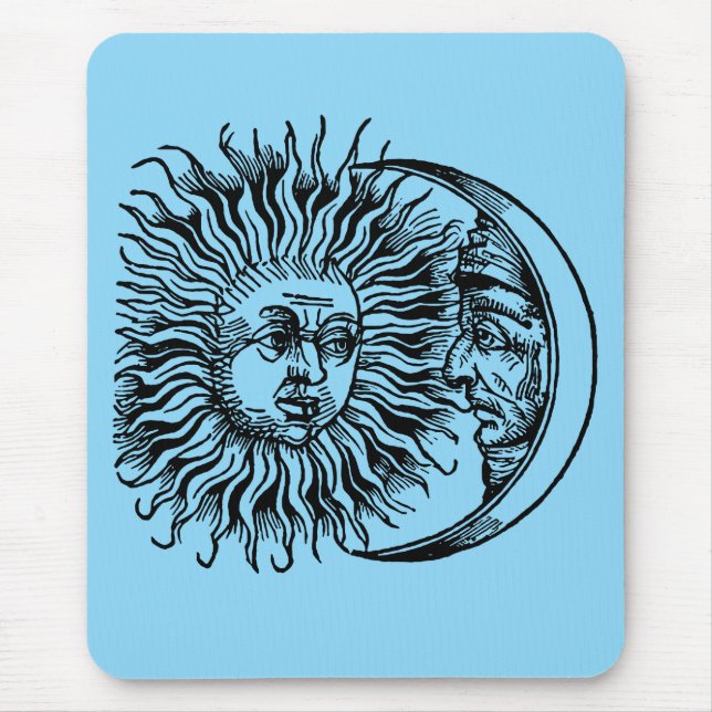 Mousepad Sol e lua medievais (Frente)