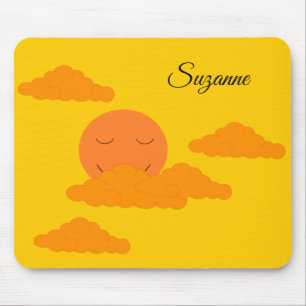 Mousepad Sol Laranja no Céu Dourado: 