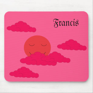 Mousepad Sol Laranja se Pondo no Céu Vermelho: