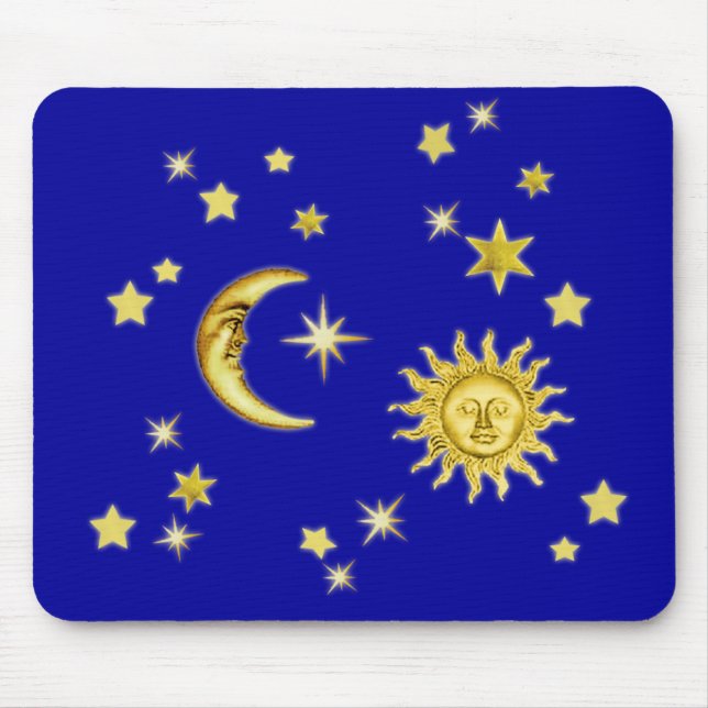 Mousepad Sol, Lua e Estrelas (Frente)