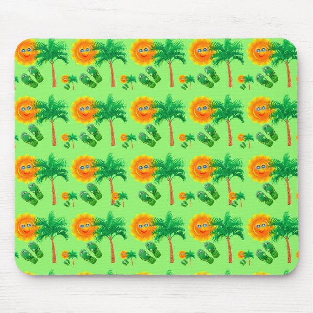 Mousepad Sol, Palmeiras e Chinelos (Frente)