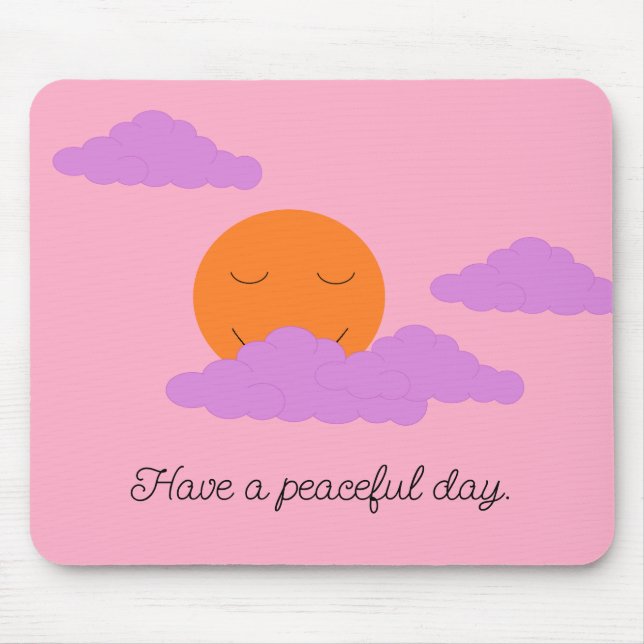 Mousepad Sol Poente com Nuvens: Rosa-Cravo (Frente)