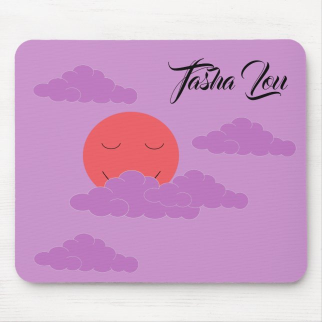 Mousepad Sol Poente com Nuvens Roxas: Lavanda (Frente)