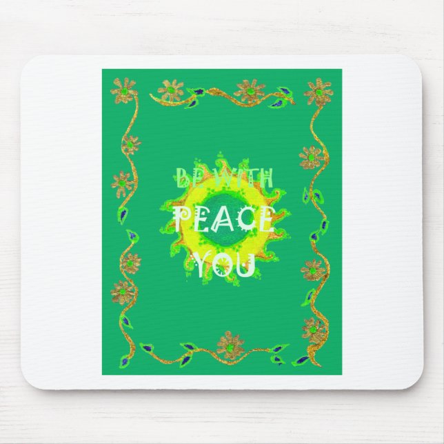Mousepad Sol Radiante: Paz Esteja Com Você Impressão Inspir (Frente)