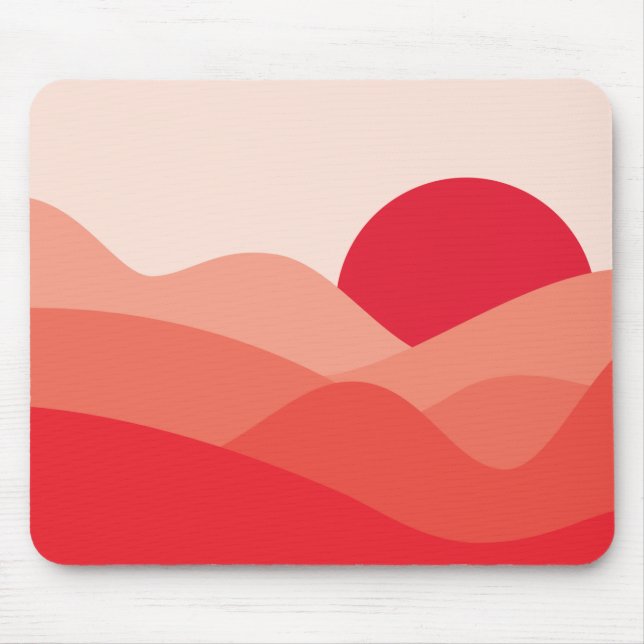 Mousepad Sol Vermelho Minimalista (Frente)