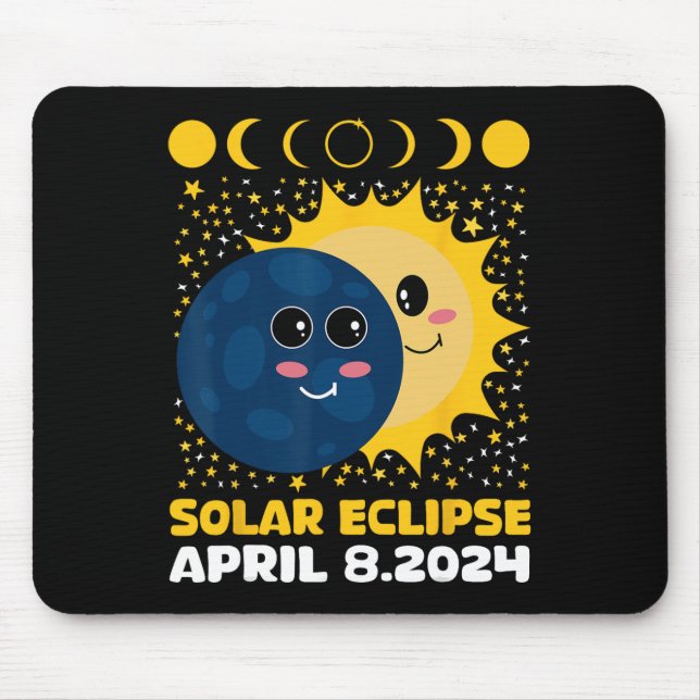 Mousepad Solar Eclipse 2024 Cute Kids Toddler Boy Total Ecl (Frente)