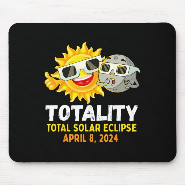 Mousepad Solar Eclipse 2024 Gles Engraçado Sun Moon Kids (Frente)