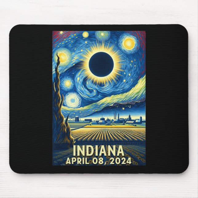 Mousepad Solar Eclipse 2024 Indiana Starry Night (Frente)