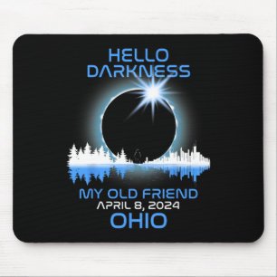 Mousepad Solar Eclipse 2024 Ohio Hello Darkness My Old Frie