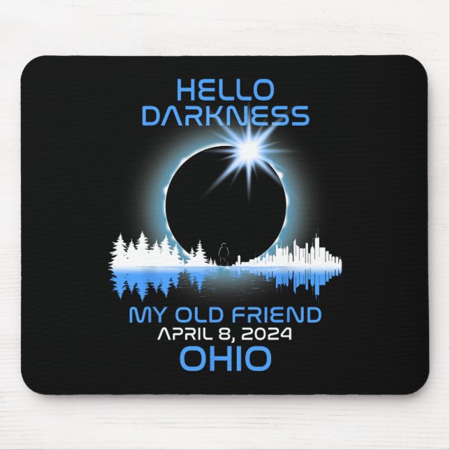 Mousepad Solar Eclipse 2024 Ohio Hello Darkness My Old Frie (Frente)