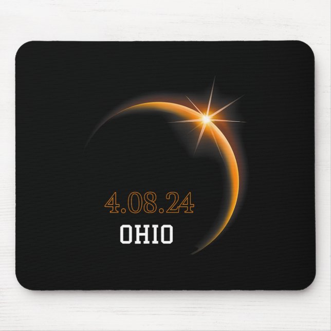 Mousepad Solar Eclipse 2024 Ohio Totality Primavera 4.08.24 (Frente)