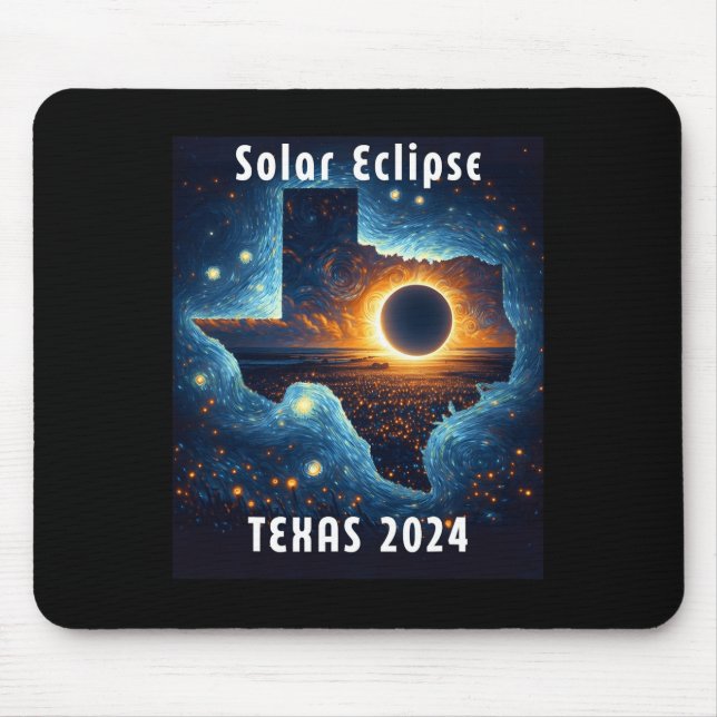 Mousepad Solar Eclipse 2024 Starry Night (Frente)