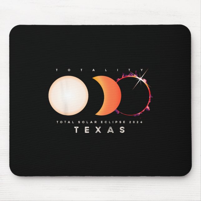 Mousepad Solar Eclipse 2024 Texas Total Eclipse America Gra (Frente)