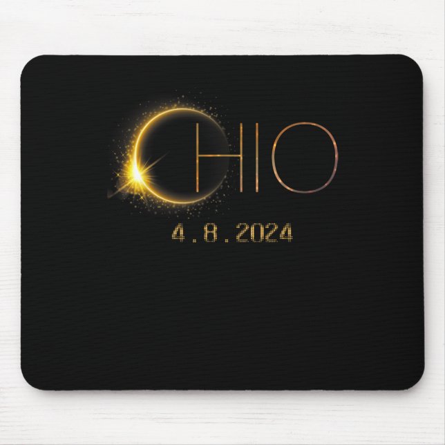 Mousepad Solar Eclipse 2024 Total Solar Eclipse State Ohio (Frente)