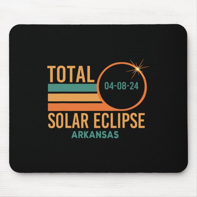 Mousepad Solar Eclipse Arkansas, 8 de abril de 2024 Totalid (Frente)
