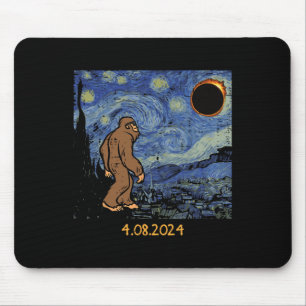 Mousepad Solar Eclipse Bigfoot Starry Night Sasquatch Men W