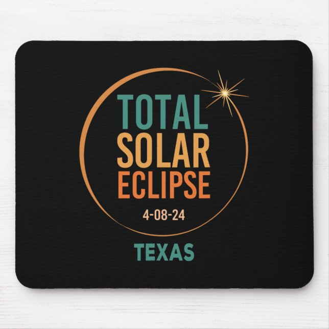 Mousepad Solar Eclipse Texas abril de 2024 Totalidade total (Frente)
