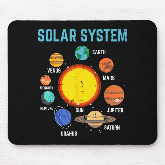 Mousepad Solar System Sun Planets Galaxy Astronomy Men Wome (Frente)
