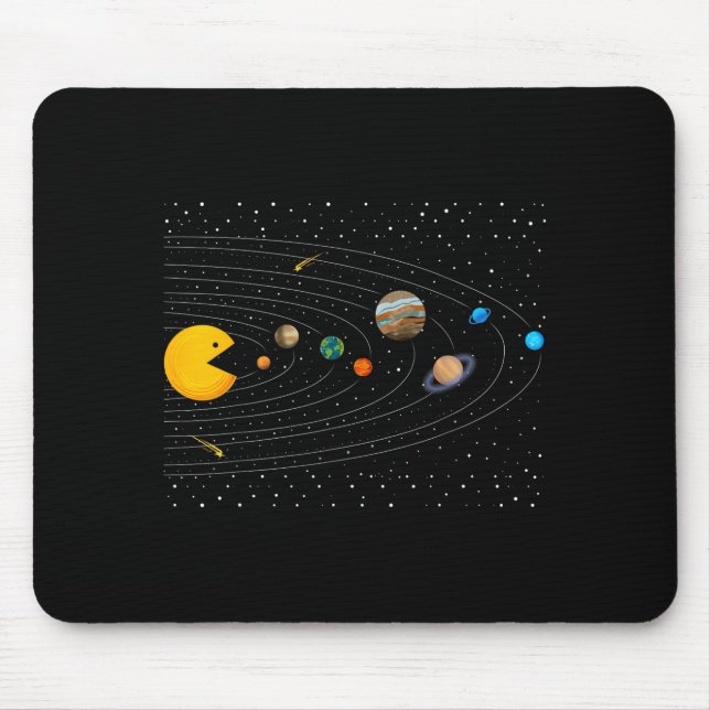 Mousepad Solar System Video Game Funny Graphic Tees Planet  (Frente)