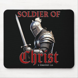 Mousepad Soldado do Cristo 2 Timothy 2:3 Bíblia cristã