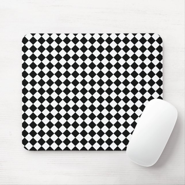 Mousepad Solid Black and White Chevron Pattern (Com mouse)