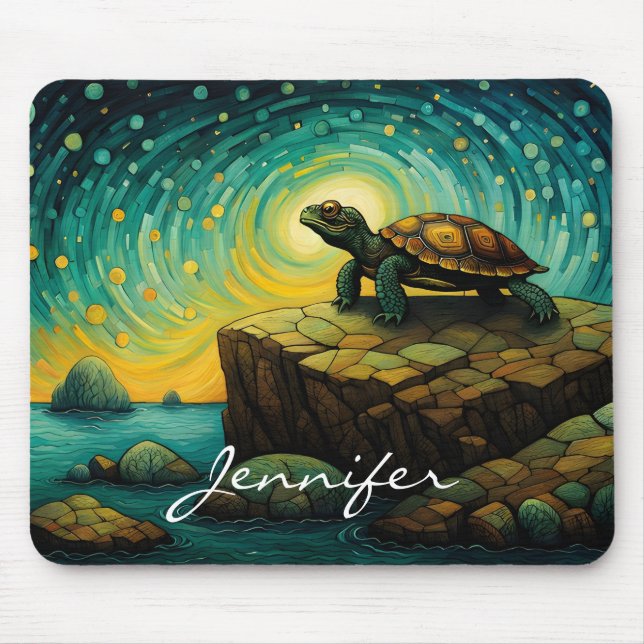 Mousepad Solitário Turtle pensando em seu nome (Frente)
