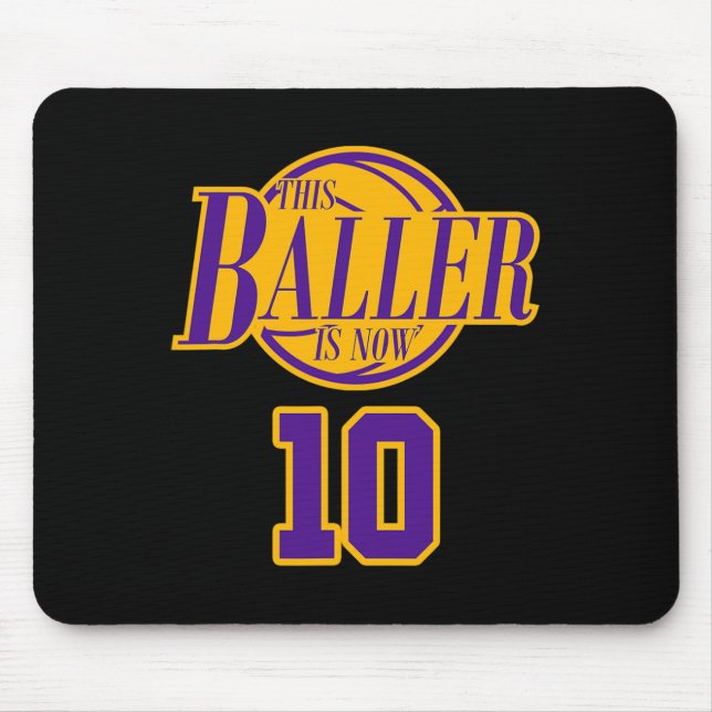 Mousepad Solo De Basquete De Aniversário De 10 Anos, E (Frente)