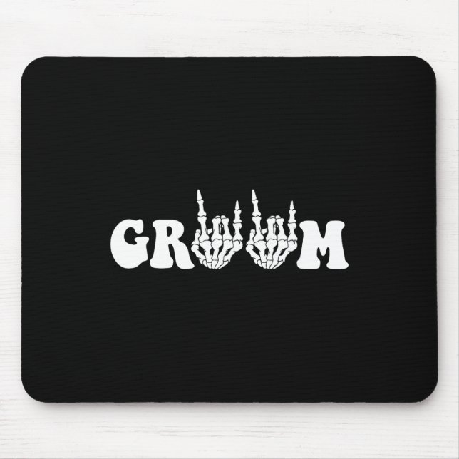 Mousepad Solteiro de Casamento de Halloween Gothic Skeleton (Frente)