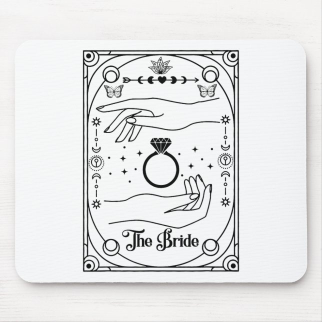 Mousepad Solteiro do Dia das Bruxas Gótico Coven Tarot Hall (Frente)