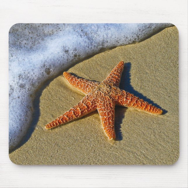 Mousepad Solteiro Starfish na praia (Frente)