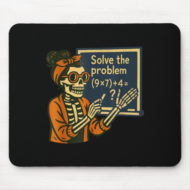 Mousepad Solve The Problem 9x7+4 67 Meme Six Seven Skeleton (Frente)