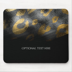 Mousepad Sombras Pretas & Estampa de Leopardo Exótico Chic