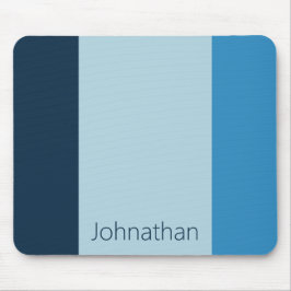 Mousepad Sombras Simples do Nome de Faixa Vertical Azul