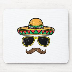 Mousepad Sombrero Face Cinco De Mayo Partido Fiesta Mexican