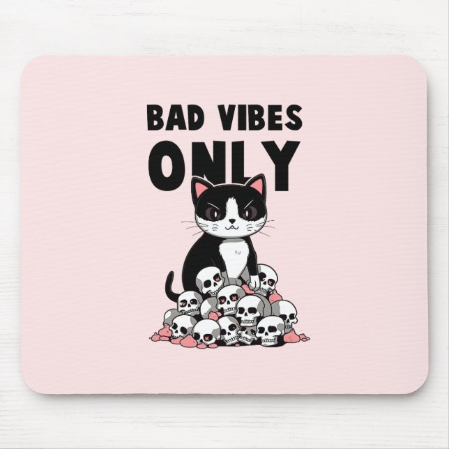Mousepad Somente Vibas Más - Gato e Peles (Frente)