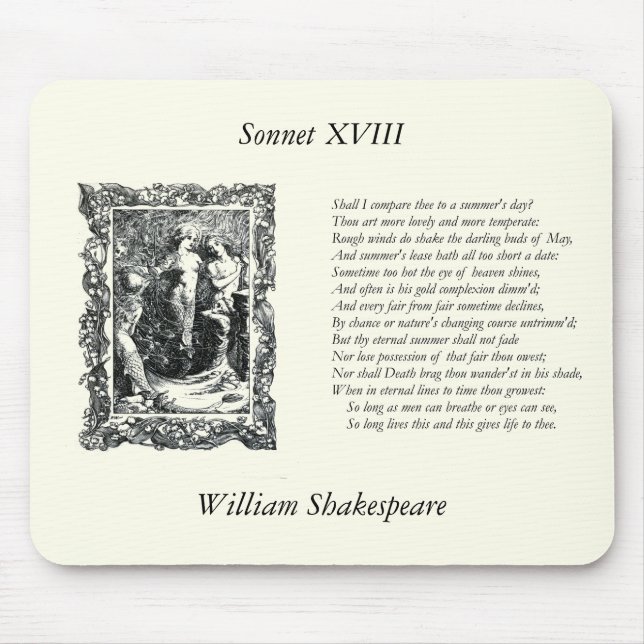 Mousepad Soneto de Shakespeare # 18 (Frente)