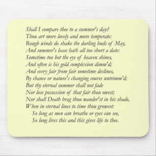 Mousepad Soneto de Shakespeare # 18